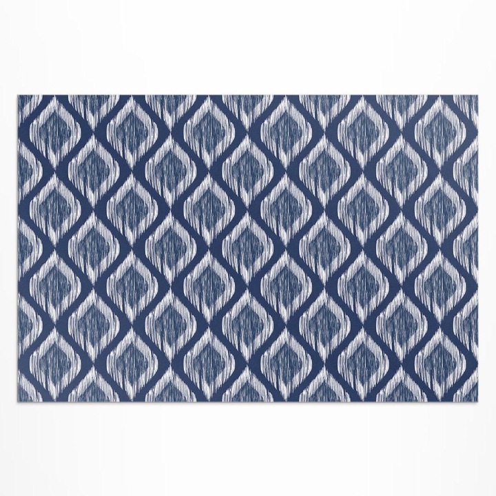 Covor pentru terasa, Wallfluent, Imitatie eleganta de tesatura, Bleumarin, 120x180 cm, 010260370040000033400