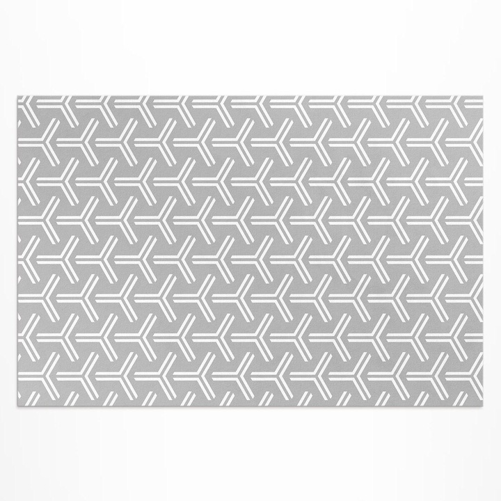 Covor de exterior, Wallfluent, Decor obisnuit, Gri, 120x180 cm, 010260370040000033428