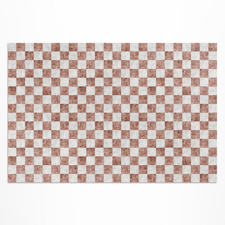 Covor de terasa, Wallfluent, Tabla de sah din marmura, Maro, 120x180 cm, 010260370040000033459