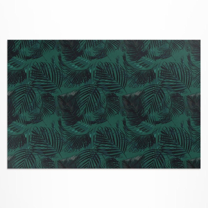 Covor de exterior pentru terasa, Wallfluent, Frunze tropicale, Verde pal, 60x90 cm, 010260370010000033441