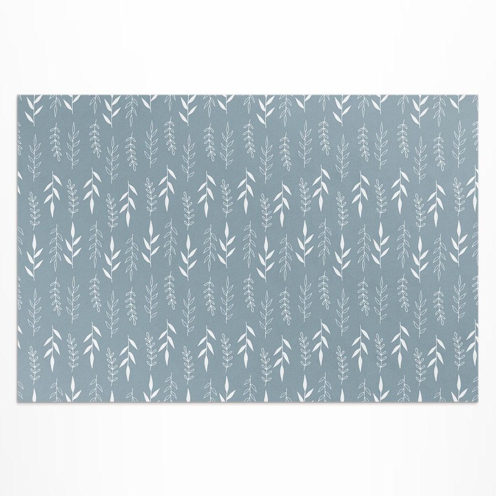 Covor de exterior pentru terasa, Wallfluent, Crengute si frunze, Albastru, 60x90 cm, 010260370010000033491