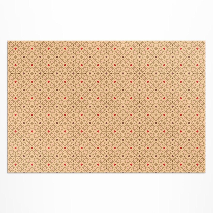 Covor de exterior, Wallfluent, Design oriental, Portocaliu, 80x120 cm, 010260370020000033540