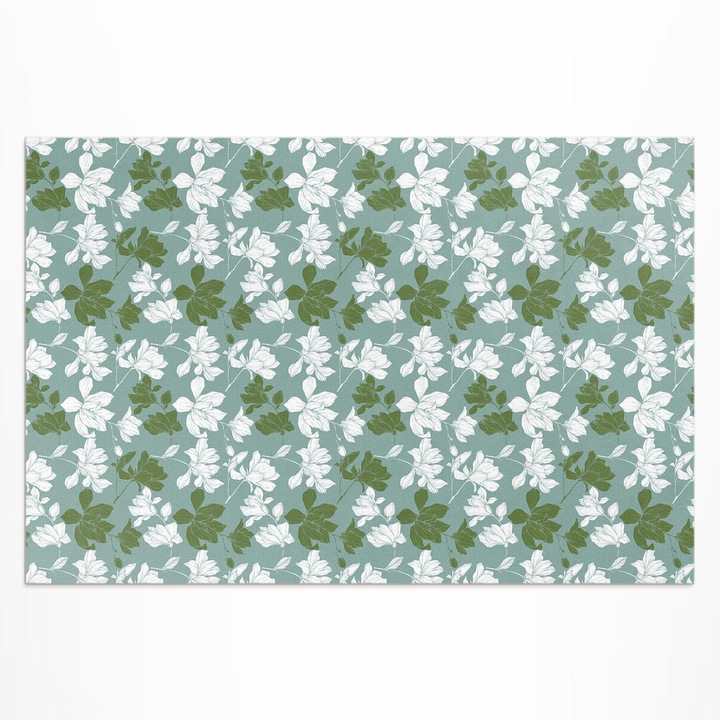 Covor de terasa, Wallfluent, Flori subtile, Verde pal, 150x225 cm, 010260370060000033531