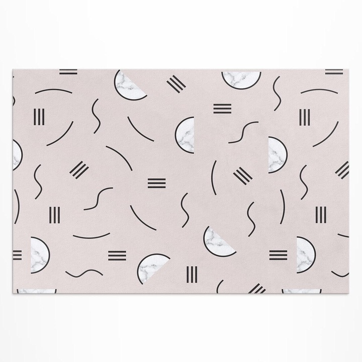 Covor de exterior, Wallfluent, Forme abstracte, Bej, 60x90 cm, 010260370010000057155