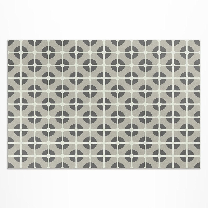 Covor de exterior pentru terasa, Wallfluent, Mozaic minimalist, Bej, 120x180 cm, 010260370040000057175