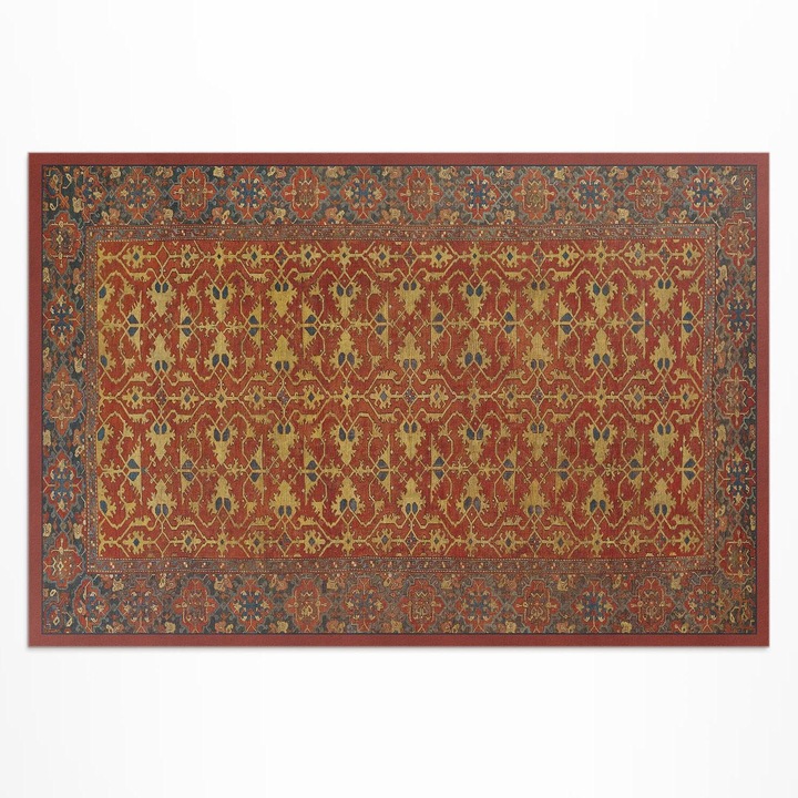 Covor de exterior, Wallfluent, Retro - rosu, albastru, Portocaliu, 150x225 cm, 010260370060000077908