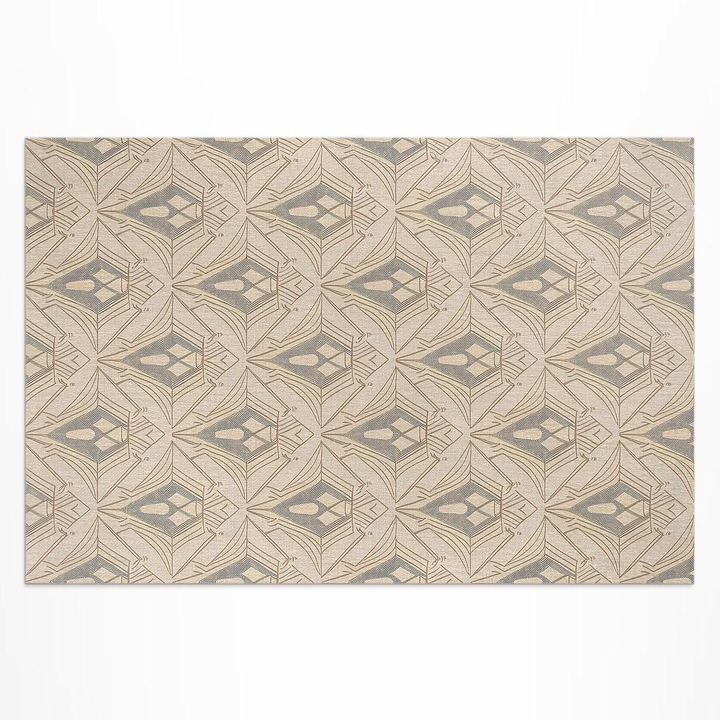 Covor de exterior, Wallfluent, Ornamente obisnuite, Bej, 150x225 cm, 010260370060000281943