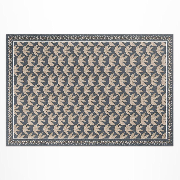 Covor de terasa, Wallfluent, Geometric floral, Gri, 150x225 cm, 010260370060000281941