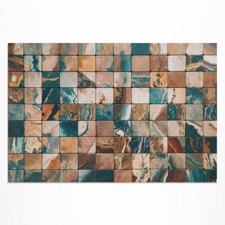 Covor de exterior pentru terasa, Wallfluent, Mozaic de piatra, Maro, 60x90 cm, 010260370010000281939