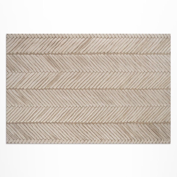 Covor pentru terasa, Wallfluent, impletitura indiana, Bej, 150x225 cm, 010260370060000281984