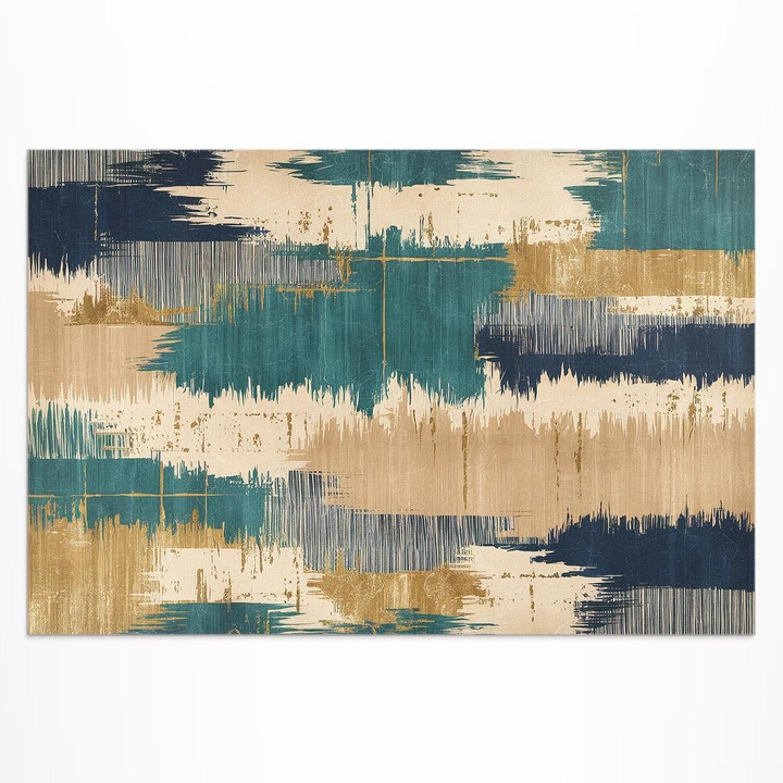 Covor de exterior pentru terasa, Wallfluent, Pete abstracte, Galben, 150x225 cm, 010260370060000281972