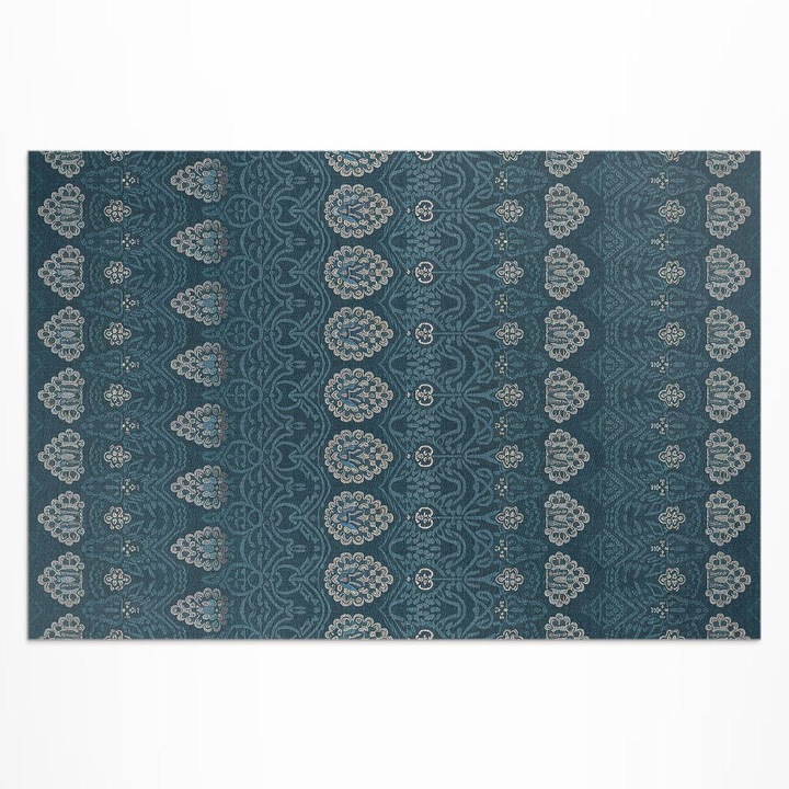 Covor de terasa, Wallfluent, Estetica azteca, Albastru, 120x180 cm, 010260370040000282086