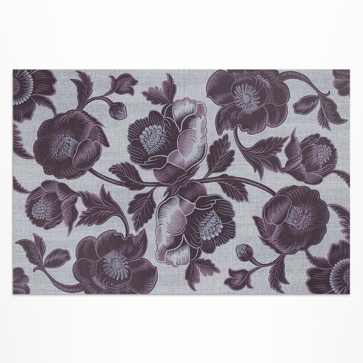 Covor de terasa, Wallfluent, Flori subtile, Violet, 120x180 cm, 010260370040000282102