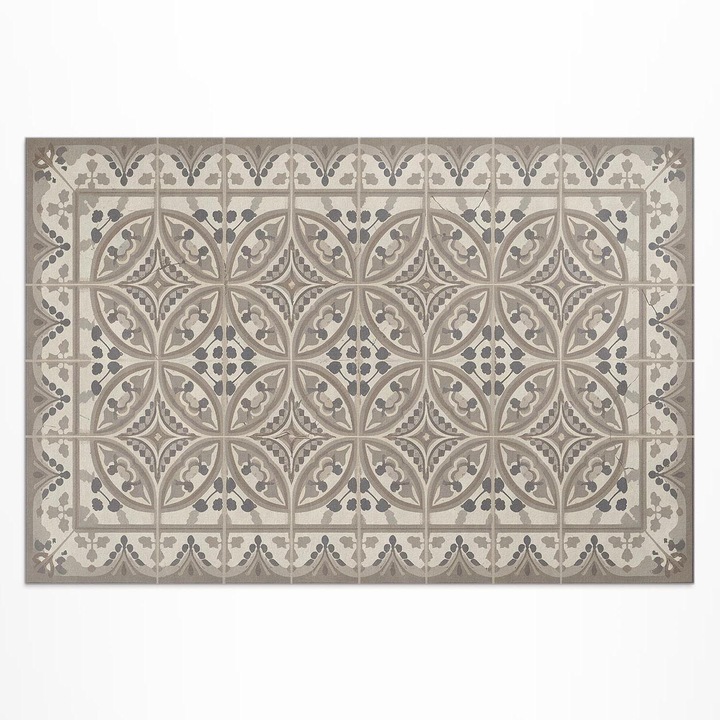 Covor de exterior pentru terasa, Wallfluent, Boho geometric, Maro, 150x225 cm, 010260370060000282115