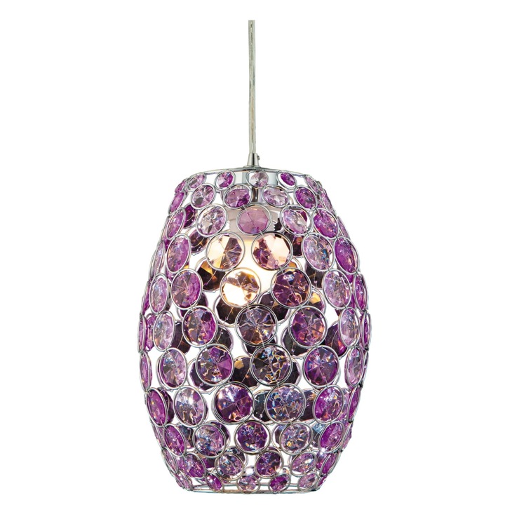 Candellux полилей, CORN, 1xE27, 60W, 110cm, димируем, водоустойчив IP20, метал, прозрачен/лилав