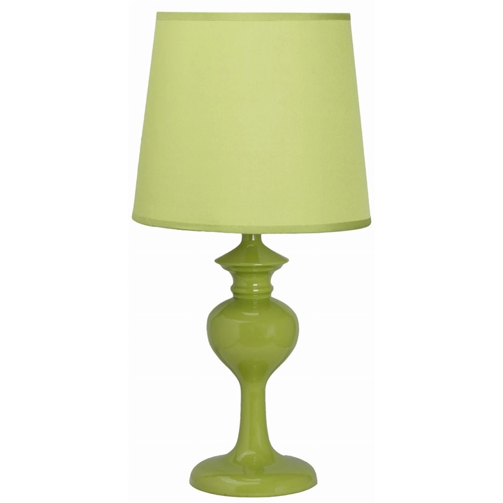 Lampa de masa Candellux, model BERKANE, metal si tesatura, verde, 41x20x20cm