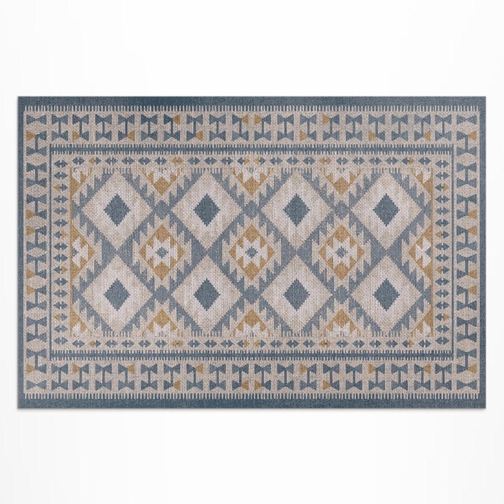 Covor de exterior, Wallfluent, Design retro, Gri, 150x225 cm, 010260370060000019867