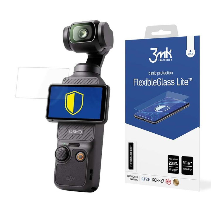 Folie protectie 3MK FlexibleGlass Lite hibrid 7H, pentru DJI Osmo Pocket 3