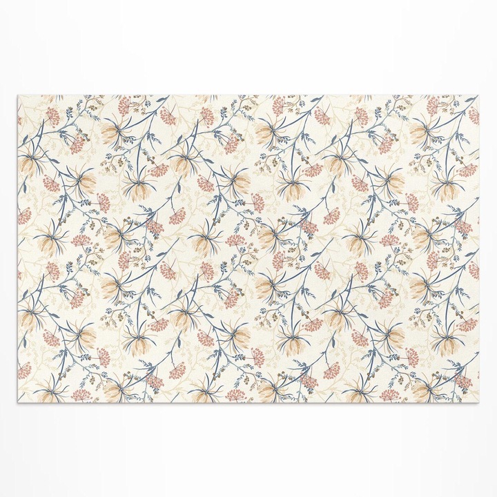 Covor pentru terasa, Wallfluent, Pajiste inflorita, Crem, 120x180 cm, 010260370040000033409