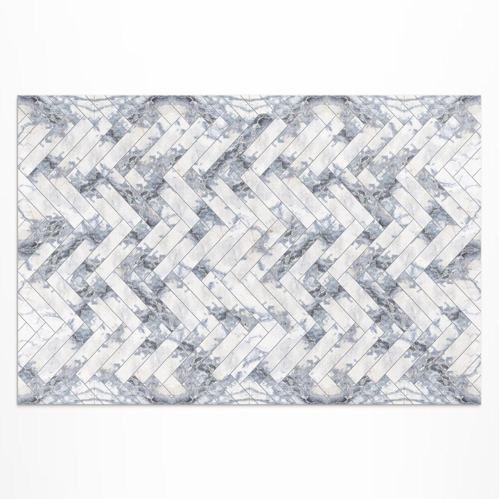 Covor de exterior pentru terasa, Wallfluent, Parchet din piatra, Gri, 60x90 cm, 010260370010000057055