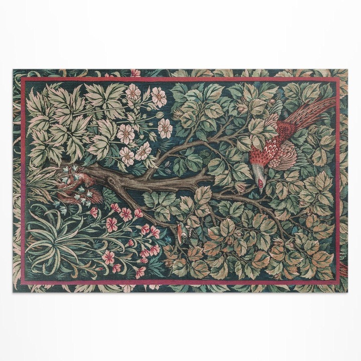 Covor pentru terasa, Wallfluent, Fazan - autor William Morris, Verde pal, 150x225 cm, 010260370060000273840