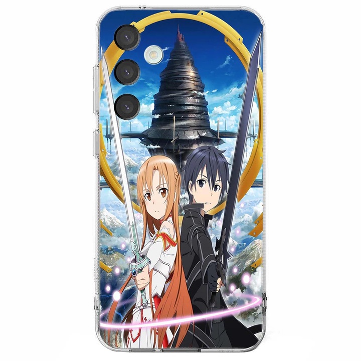 Husa telefon compatibila cu Samsung Galaxy S24 FE, Viceversa, model Sword Art Online Kirito and Asuna, Silicon, TPU
