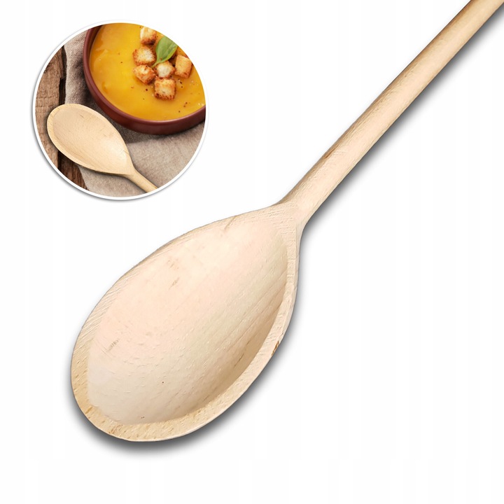 Lingura din lemn de fag, GraweroweLove, 30x5,5cm, fabricata in Polonia