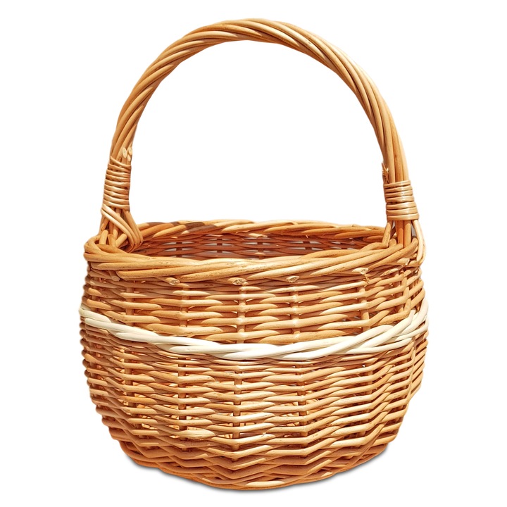 Cos de ratan, GraweroweLove, natural, crem, 22x18x11cm