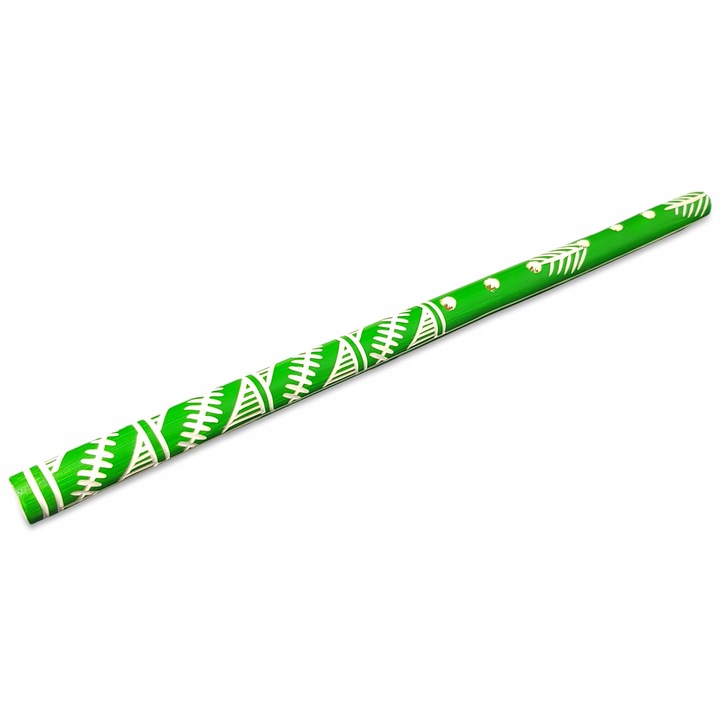 Flaut din lemn, GraweroweLove, 33,5x2cm, verde, jucarie muzicala