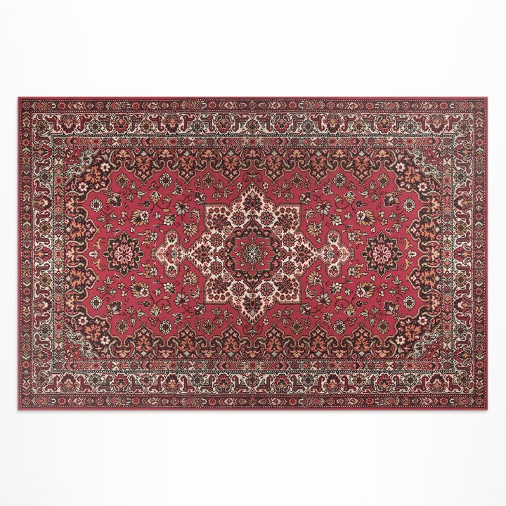 Covor de exterior, Wallfluent, Floral, Rosu, 120x180 cm, 010260370040000033257