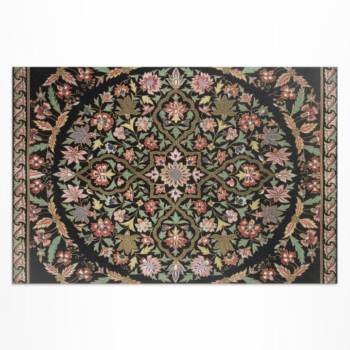 Covor de terasa, Wallfluent, Broderie colorata, Maro, 120x180 cm, 010260370040000273817