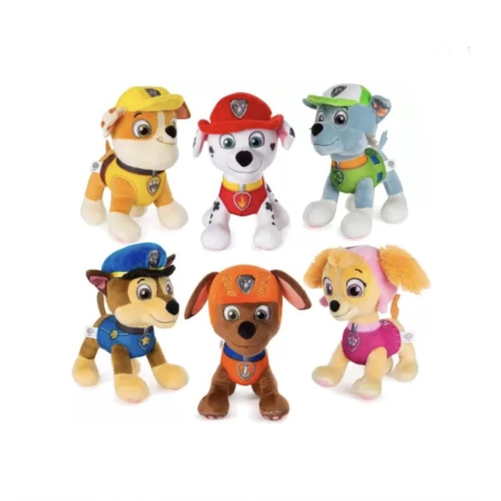 Set 6 Mascote de plus, Patrula Catelusilor, MASHASHOP, multicolor, 31 cm