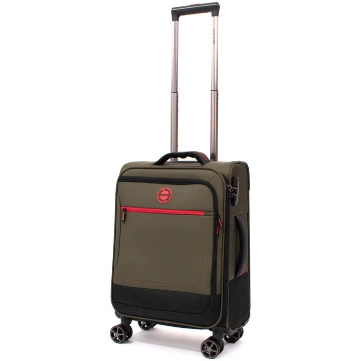 Куфар Ella Icon Shadow с 4 двойни колела, Текстил, 55X36X21 см, Каки