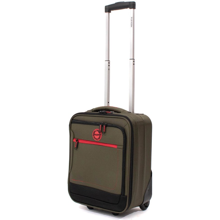 Куфар Ella Icon Shadow с 2 колела, Текстил, 40X30X20 см, Каки