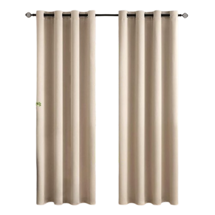 MIULEE szoba sötétítő függönyök gyűrűkkel, 2 db-os készlet, bézs, 225 H x 140 W cm egyenként
