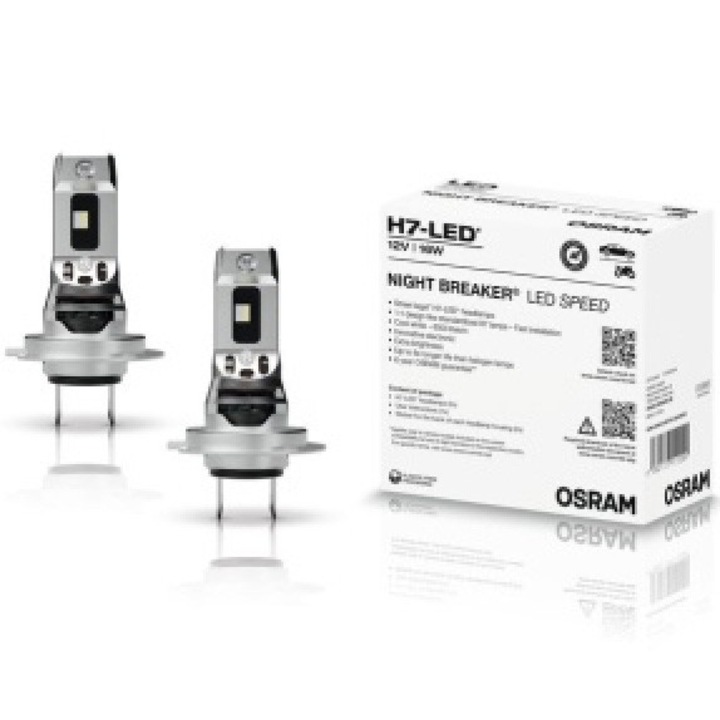 Комплект от 2 крушки H7 Osram Night Breaker Speed LED одобрен RAR Street Legal +230% сервизна кутия