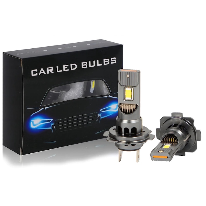 2 db LED autós izzókészlet H7, Canbus, 80 W / készlet, 6000 K, IP68, Élettartam akár 40 000 óra, 12 V, Plug & Play