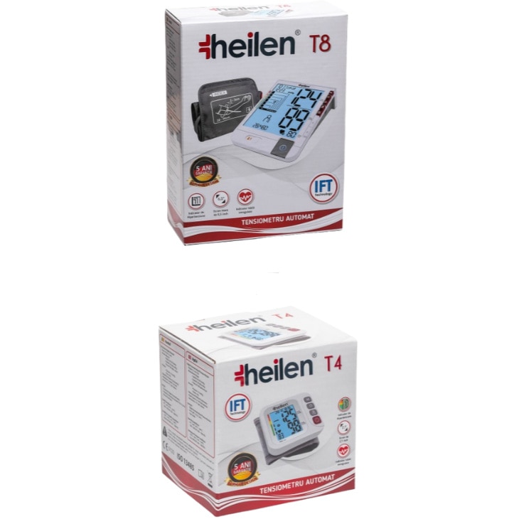 Pachet Tensiometru digital de brat- HEILEN T8 si Tensiometru digital de incheietura - HEILEN T4