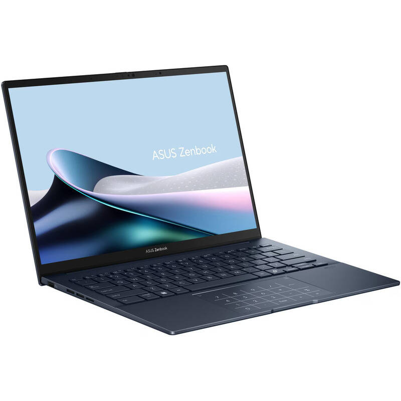Laptop ASUS Zenbook 14 UX3405CA cu procesor Intel® Core™ Ultra 9 285H pana la 5.4GHz, 14'', FHD, 120Hz, OLED, Touch, 16GB LPDDR5X, 1TB SSD, Intel® Arc™ Graphics, Windows 11 Pro, Ponder Blue