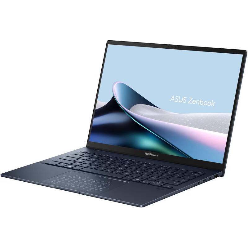Laptop ASUS Zenbook 14 UX3405CA cu procesor Intel® Core™ Ultra 9 285H pana la 5.4GHz, 14'', FHD, 120Hz, OLED, Touch, 16GB LPDDR5X, 1TB SSD, Intel® Arc™ Graphics, Windows 11 Pro, Ponder Blue