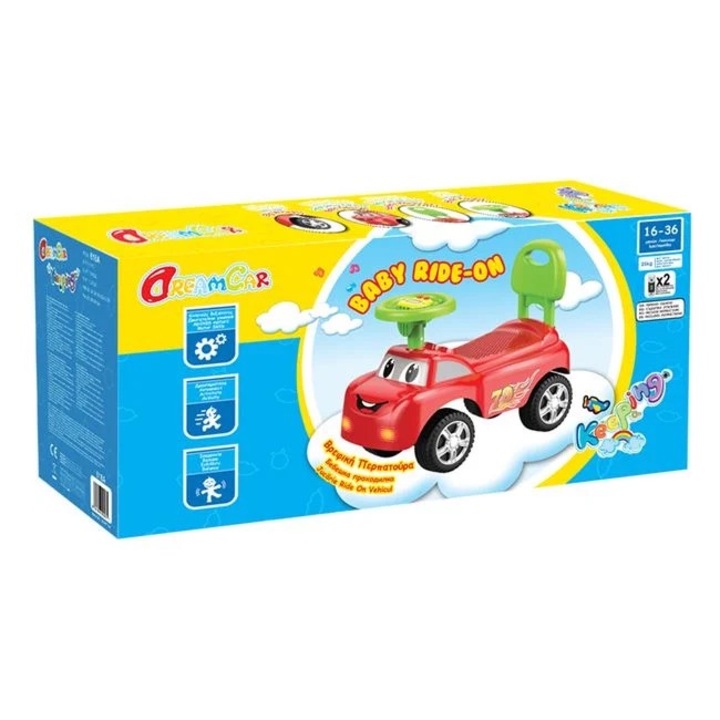 Бебешка проходилка с клаксон и звук, Червена