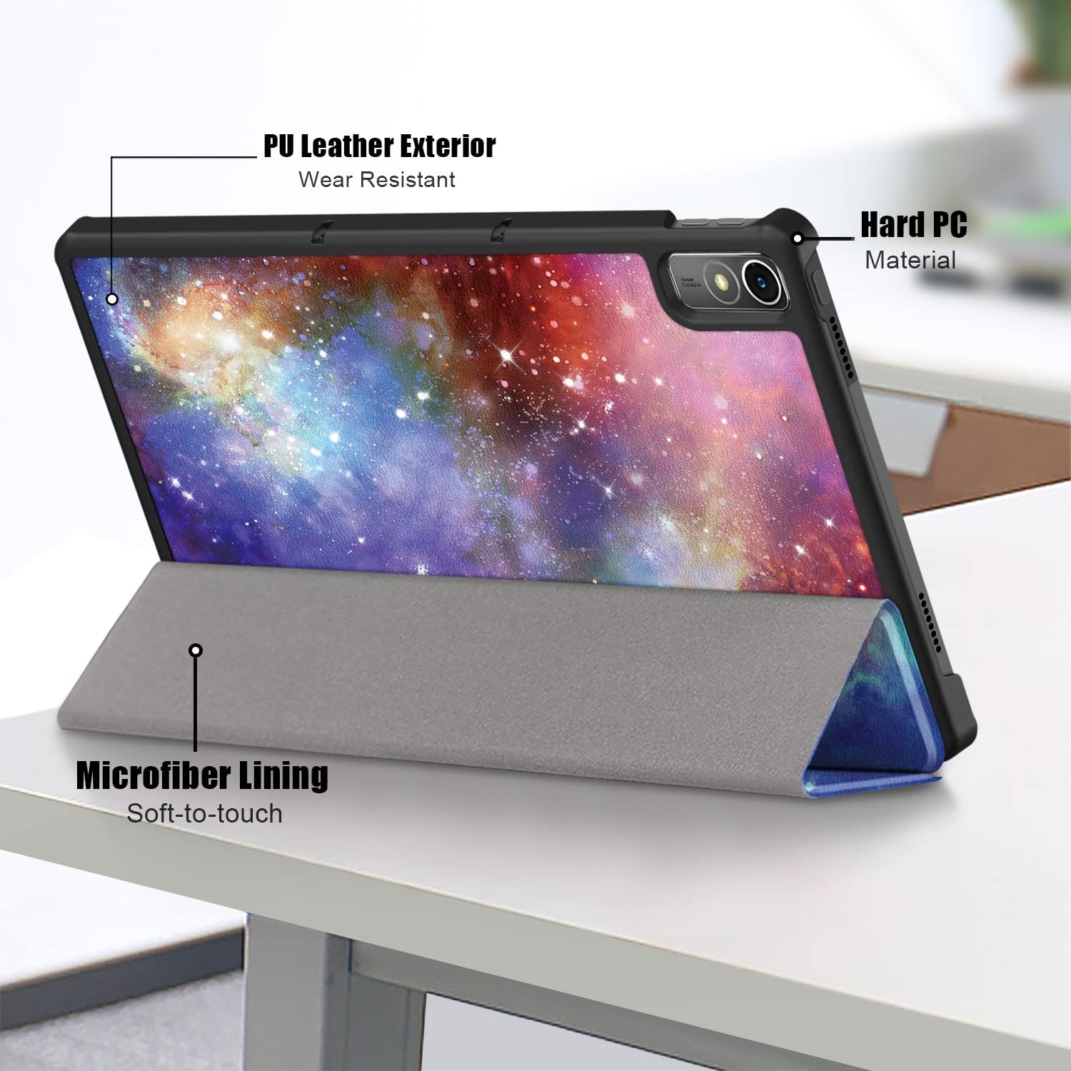 Husa Sigloo pentru tableta Lenovo Tab P11 Gen2(TB-350), 11.5 inch, Galaxy, Trifold, Smart Cover, Ultraslim