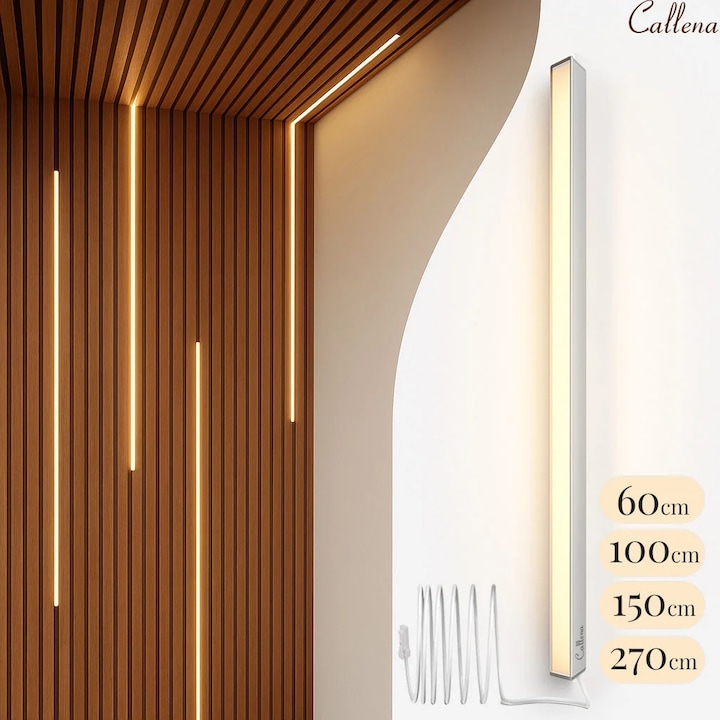 Profil LED cu banda LED incastrata, pentru riflaje, 60 cm, 4 W, 24V, culoare 3000 Kelvin, aluminiu