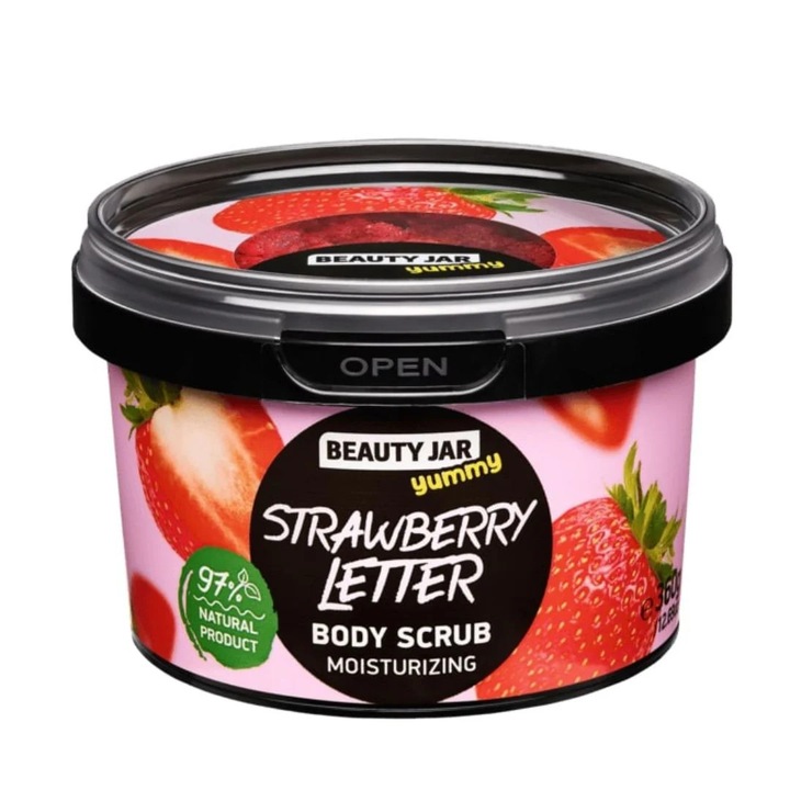 Fincsi Strawberry Letter hidratáló testradír, 360 g