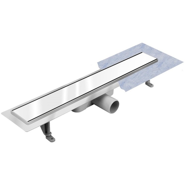 Rigola dus Techman White Glass cu membrana antimiros, 80 cm