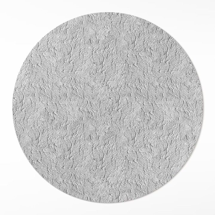 Covor de vinilacasa, Wallfluent, Textura aspra, Gri, Ø 60 cm, Rotund, PVC, 010260360850000033425