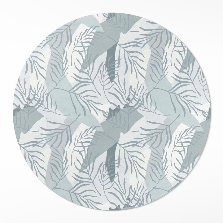 Covor de vinilacasa, Wallfluent, Crengute delicate, Albastru, Ø 100 cm, Rotund, PVC, 010260360780000033406