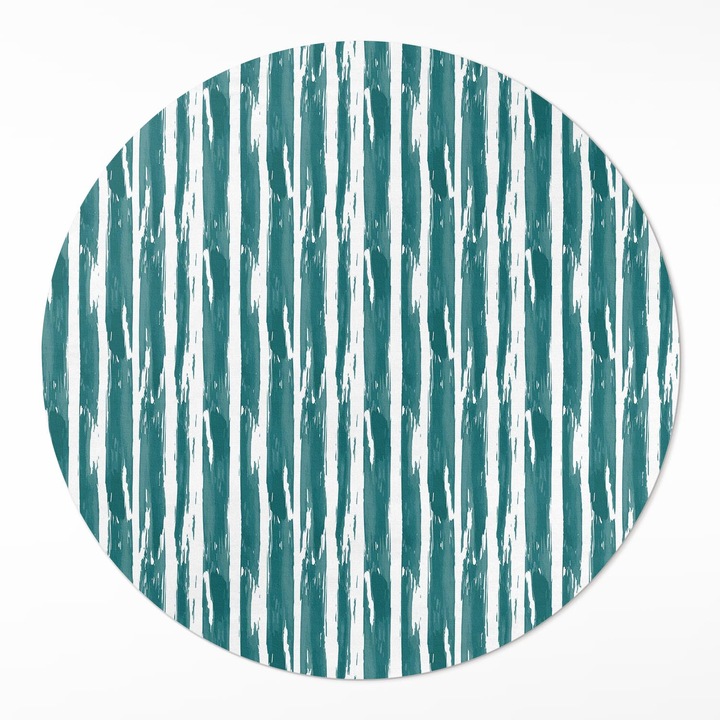 Covor de vinilacasa, Wallfluent, Abstractia liniilor, Albastru, Ø 140 cm, Rotund, PVC, 010260360820000033480