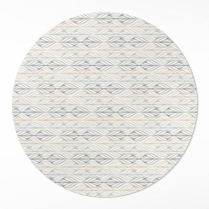 Covor de vinilacasa, Wallfluent, Frunze obisnuite, Bej, Ø 100 cm, Rotund, PVC, 010260360780000033467