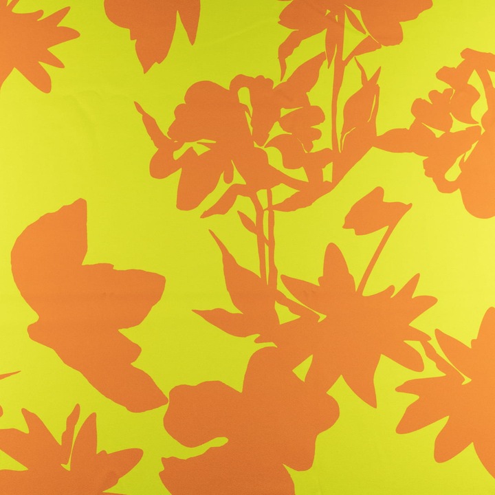 Плат за ушиване на покривки, пердета, рокли, разфасовка 150х50см, зелено и оранжево